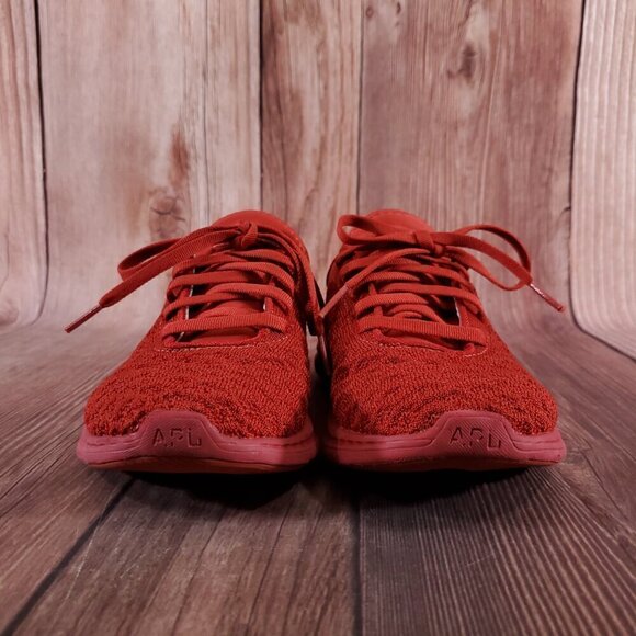 APL Womens Size 6.5 Techloom Phantom Red Knit Lace Up Running Shoes - Picture 5 of 14